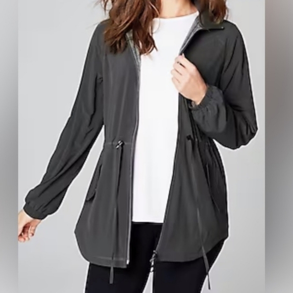 J Jill Fit Lightweight Gray Anorak Jacket Size L - Picture 2 of 8